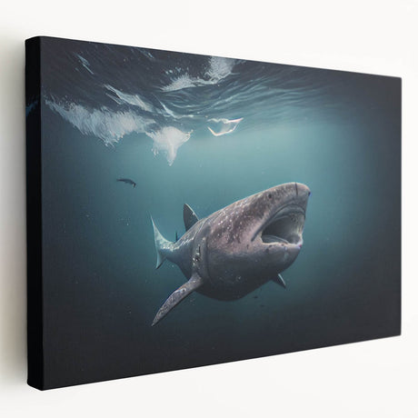 Greenland landscape on large stretched canvas, featuring icy blue and white tones, ideal for kitchen wall art.