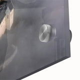 Mid-century modernist large abstract art print of a European scenery in vibrant hues on acrylic glass.