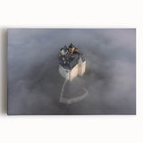 Black and white stretched canvas of a Hungarian cityscape, ideal for kitchen wall art or bedroom ambiance.