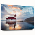 Large abstract wall art depicting a scenic European landscape in Iceland, rendered on acrylic glass.