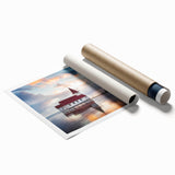 Extra large rolled print of an Icelandic landscape in muted earth tones, ideal for classy bathroom wall art.