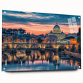 Acrylic print of a large abstract depiction of Rome, Italy, featuring muted earth tones, ideal for dining room decor.