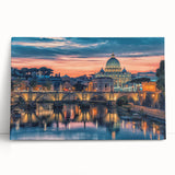 Black and white stretched canvas of Rome scenery, ideal for kitchen wall art.