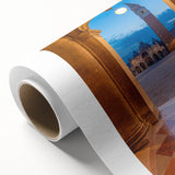 Art deco poster of Venice scenery in muted pastel shades on rolled canvas, ideal for nursery wall art.