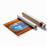 Extra large rolled print of a Venetian canal scene with muted watercolor tones, ideal for classy bathroom wall art.