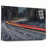 Acrylic print of a European scenery in Latvia, featuring muted earth tones, ideal for dining room art.