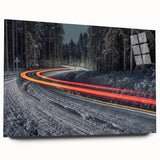 Large abstract wall art of a European scenery in Latvia, in muted earth tones on acrylic glass.