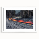 Textured art print of an abstract European landscape in muted earth tones, framed with a white mat, ideal for bedroom decor.