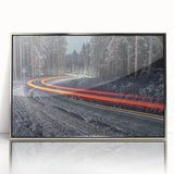 Large art print of a European landscape in Latvia, featuring muted earth tones on a framed acrylic.