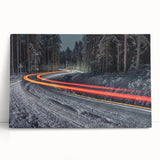 Black and white photo of a European street scene on large stretched canvas, suitable for kitchen art.