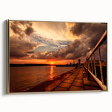 Lithuanian landscape painting on framed canvas, featuring muted earth tones and vintage style, ideal for bedroom wall art.