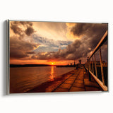 Framed canvas landscape art depicting a vintage European scenery in muted black and colorful accents.