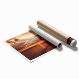 Extra large rolled print of a floral scene in Lithuania, featuring muted green and pink tones.