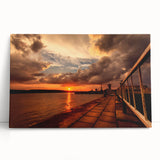 Black and white stretched canvas featuring a scenic view of a Lithuanian landscape, ideal for kitchen wall art.