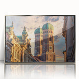 Large art print of a European scenery in Poland on framed acrylic, showcasing mid-century modernist style.