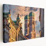 Large canvas print of a European cityscape in muted earth tones, ideal for kitchen wall art.
