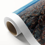 Art deco poster of Barcelona scenery in pastel shades on rolled canvas, ideal for nursery wall art or dining room.