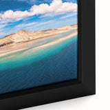 Extra large framed canvas featuring a textured depiction of a colorful European scene, ideal for living room decor.