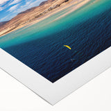 Art deco poster of a European scene in muted earth tones on rolled canvas, suitable for dining room decor.