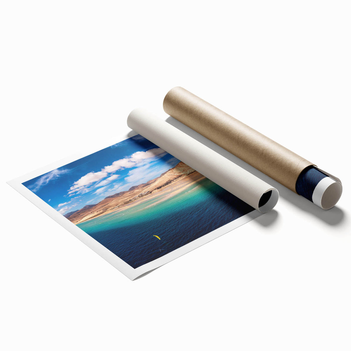 Extra large rolled print of a floral scene in Canary Islands, Spain, in vibrant colors, suitable as classy bathroom wall art.