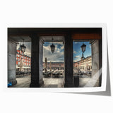 Extra large rolled print featuring line art flowers in neutral tones, ideal for large living room wall art.
