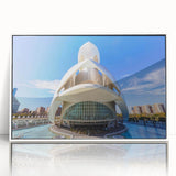 Art deco poster of Valencia scenery in muted pastels, acrylic framed, ideal for modern nursery wall art.