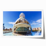 Rolled canvas print of a Valencia cityscape in muted earth tones, ideal for art wall dining room.