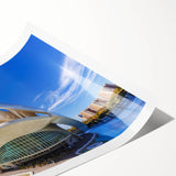 Extra large rolled print featuring line art flowers in soft pastel shades, ideal for large living room wall art.