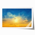 Rolled print of a European landscape with vibrant green fields and a blue sky, ideal for art wall dining room.