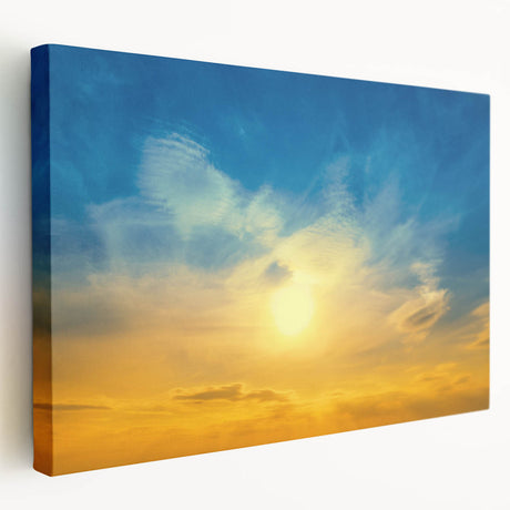 Large canvas print of a serene Ukrainian landscape, featuring soft green and blue tones, ideal for kitchen wall art.