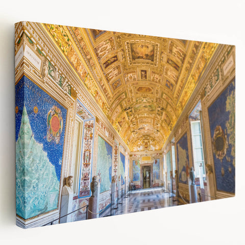 Large art depicting the Vatican scenery in muted earth tones on stretched canvas, suitable for kitchen wall art.