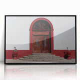 Large abstract wall art featuring a minimalist Baja California scenery in muted earth tones on a black framed acrylic.