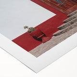 Art deco poster of Baja California scenery in pastel shades on rolled canvas, suitable for dining room wall art.