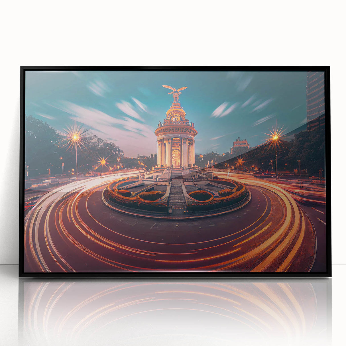 Large abstract wall art depicting Mexico City in muted earth tones on a framed acrylic, ideal for modern living room decor.