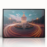 Large abstract wall art depicting Mexico City in muted earth tones on a framed acrylic, ideal for modern living room decor.
