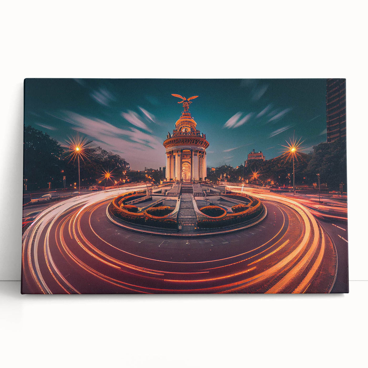 Black and white stretched canvas of Mexico City skyline, ideal for kitchen wall art or bedroom ambiance.