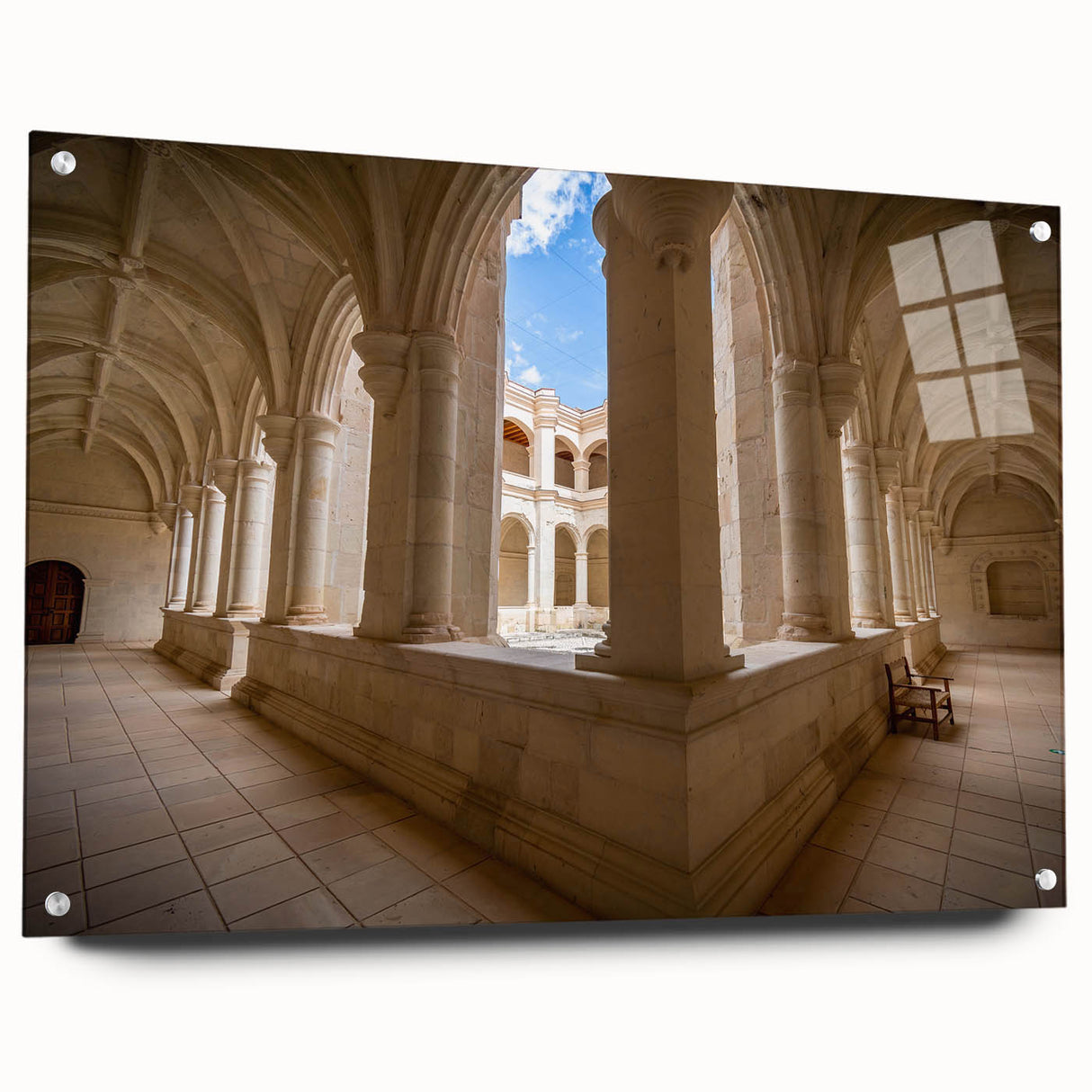 Acrylic print of a large abstract landscape depicting Oaxaca, Mexico, in vibrant earth tones.