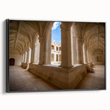 Black and white framed canvas of Oaxaca landscape, ideal for bedroom wall art in vintage poster style.