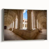 Framed canvas landscape art painting depicting Oaxaca, Mexico, with vibrant, colorful details on a black background.