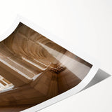 Extra large rolled print of line art flowers in muted earth tones, ideal for large living room wall art.