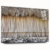 Acrylic print of a large abstract depiction of Quintana Roo, Mexico, in vibrant blue and green tones.