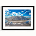 Landscape painting of Yucatan, Mexico in muted earth tones on a black framed poster, suitable for bedroom decor.