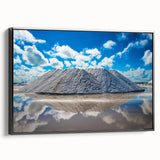 Black and white framed canvas of Yucatan landscape, vintage poster style, ideal for bedroom wall decor.