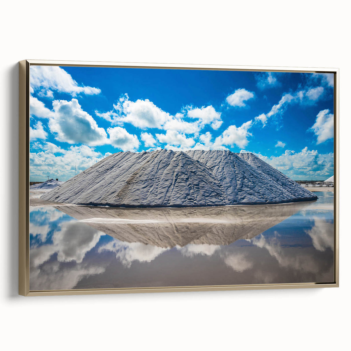 Vintage poster art of Yucatan, Mexico on framed canvas, featuring colorful elements on a black background.