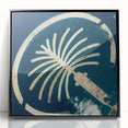 Large abstract wall art depicting the Dubai skyline in muted gray tones on a framed acrylic.