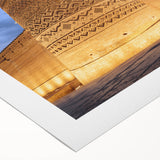 Art deco poster featuring a scenic view of a Middle Eastern landscape in muted earth tones, printed on rolled canvas.