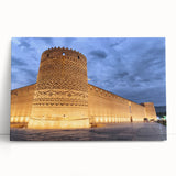 Black and white stretched canvas depicting a serene Middle Eastern scenery, ideal for kitchen wall art.