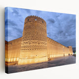 Large stretched canvas featuring a Middle Eastern scenery in earth tones, suitable for kitchen wall art.