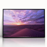 Large abstract wall art depicting a Middle-Eastern Iraq scenery in muted earth tones on a framed acrylic.