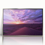 Mid-century modernist art depicting a Middle Eastern Iraqi scenery in silver-framed acrylic.